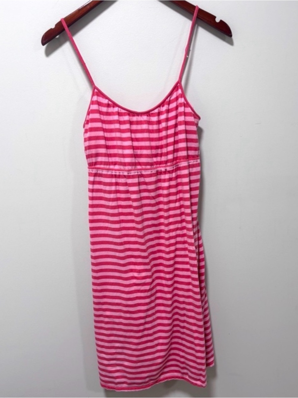 Aeropostale Babydoll Mini Dress True Y2K Pink Stripes Spaghetti Straps 2000s